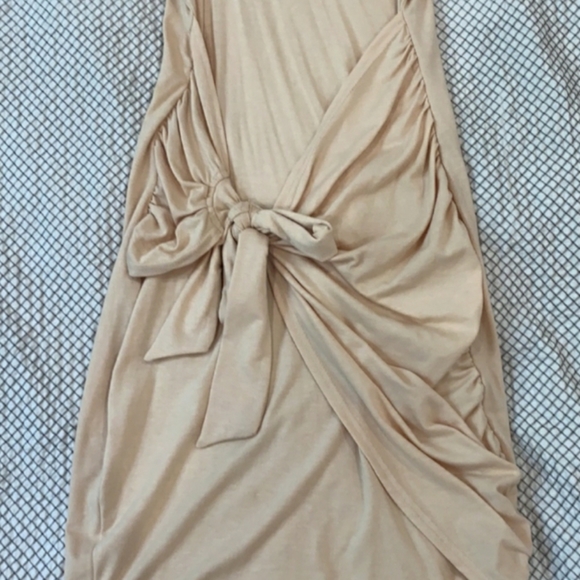 Apricot Tie Waist Dress - Picture 4 of 8